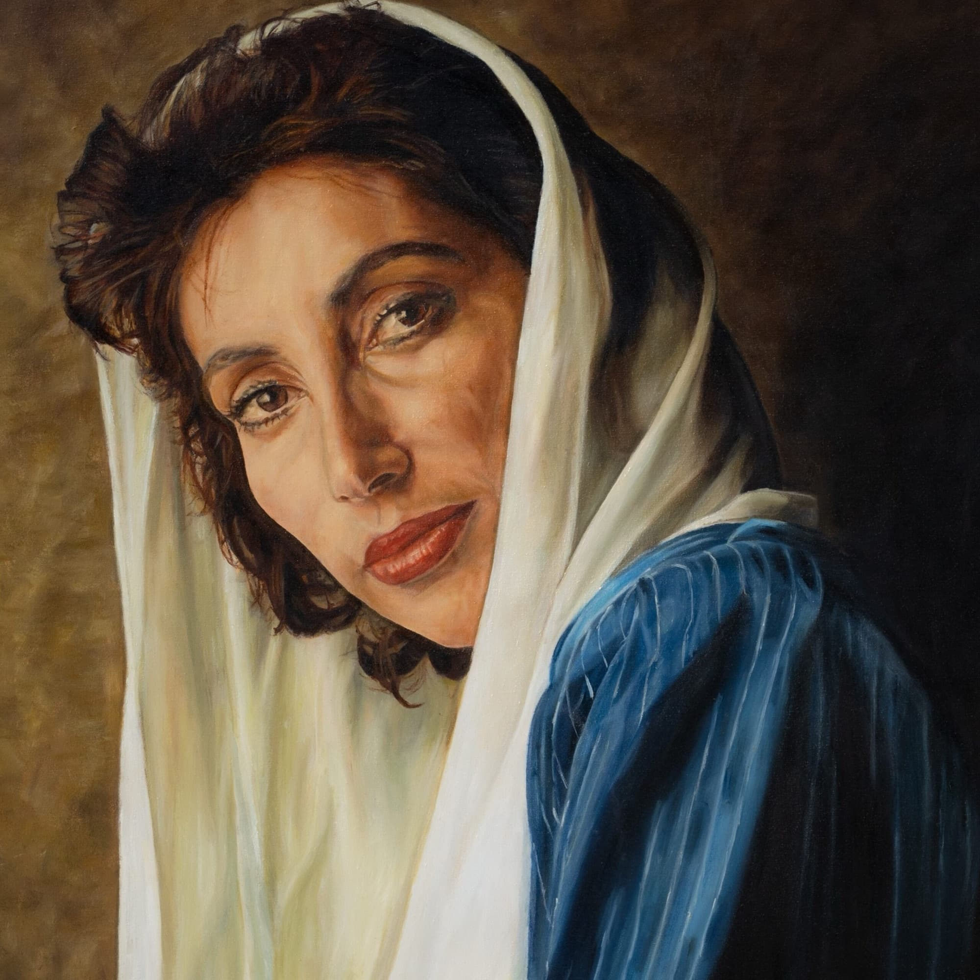 Benazir Bhutto portrait by Hamda Farooq