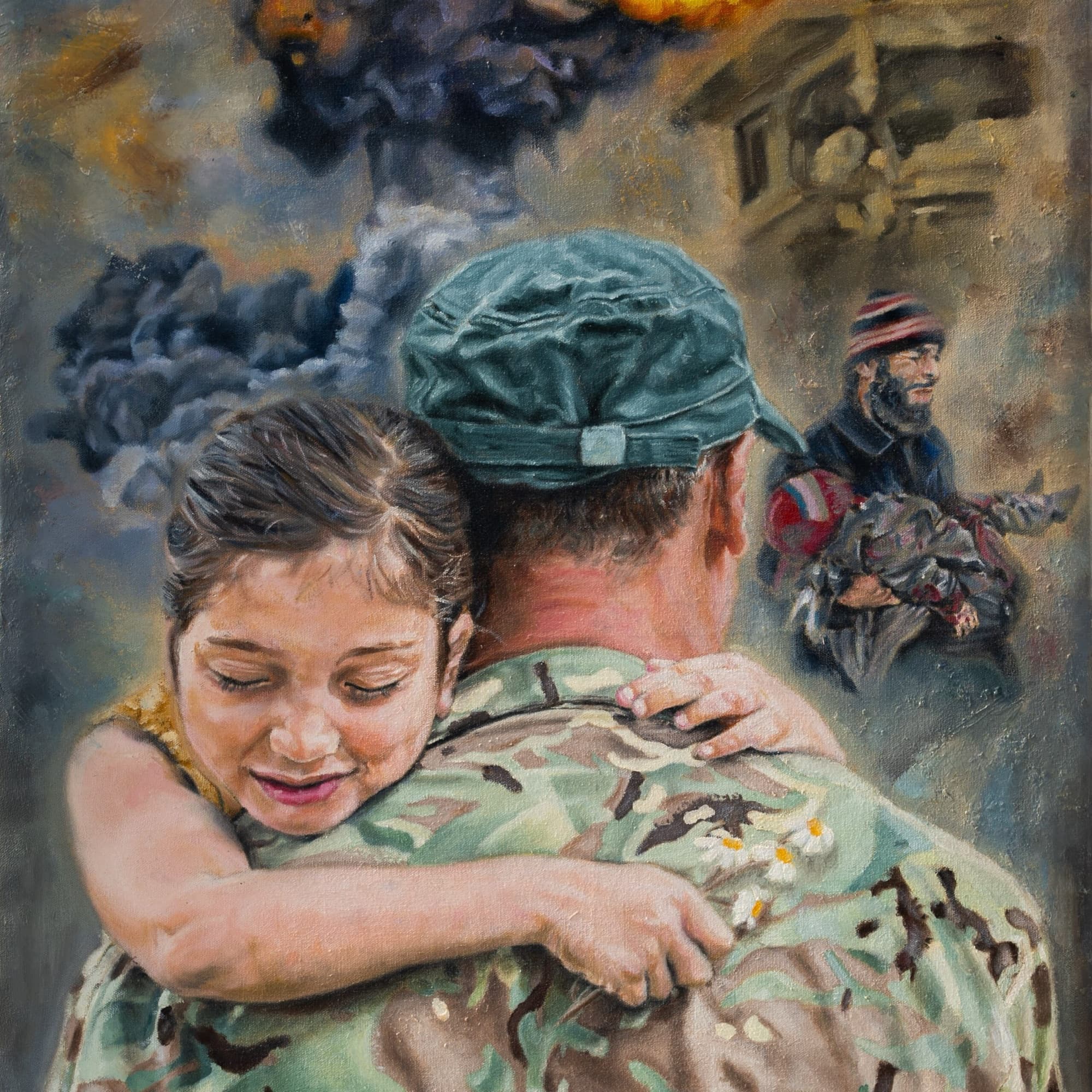 “Dystopia” oil painting by Hamda Farooq